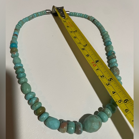 Jay King DTR Necklace 925 Sterling Silver Natural Turquoise Graduated Beads Nugg - Picture 7 of 8